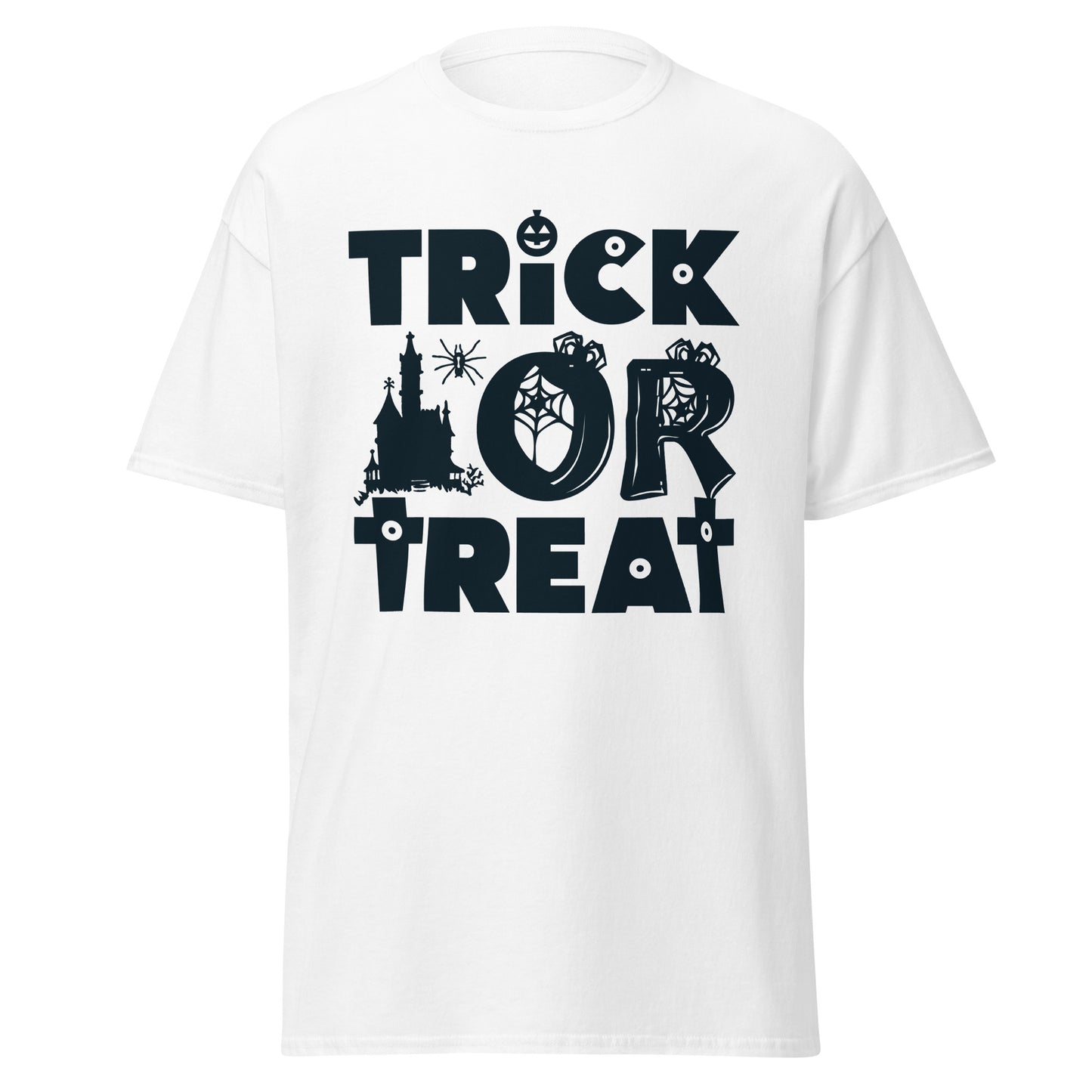 Truco o trato, camiseta de algodón pesado de estilo suave con diseño de Halloween