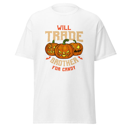 Will Trade Brother For Candy , Halloween Design Soft Style Heavy Cotton T-Shirt