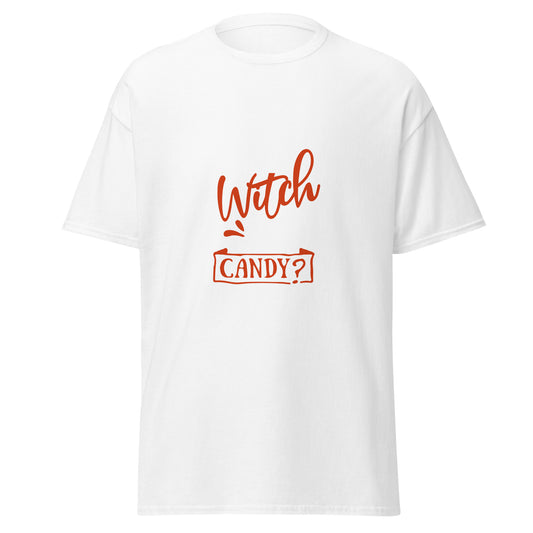 Witch Way to the Candy, Halloween-Design, weiches T-Shirt aus schwerer Baumwolle