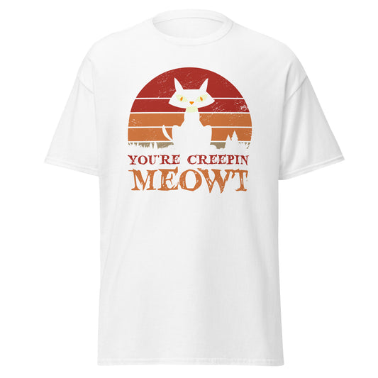 You're Creepin Meowt, Halloween-Design, weiches T-Shirt aus schwerer Baumwolle