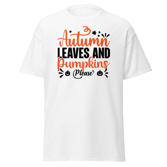 Harvest Delight: Halloween Tee - Autumn Leaves & Pumpkins