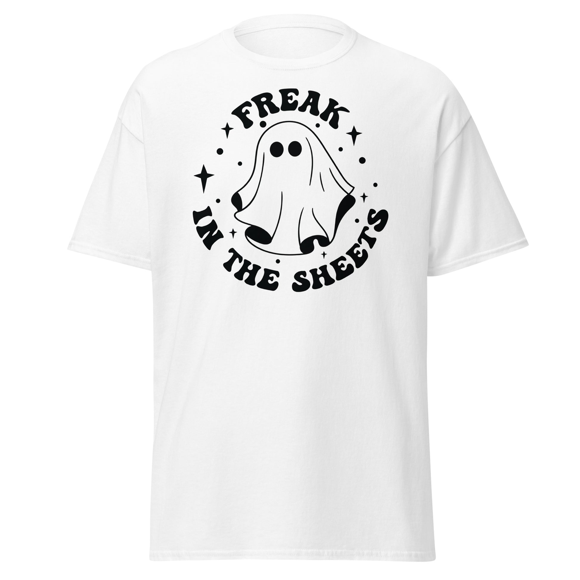 Elegantly Mysterious: Freak In The Sheets Black T-Shirt - Halloween Vibes