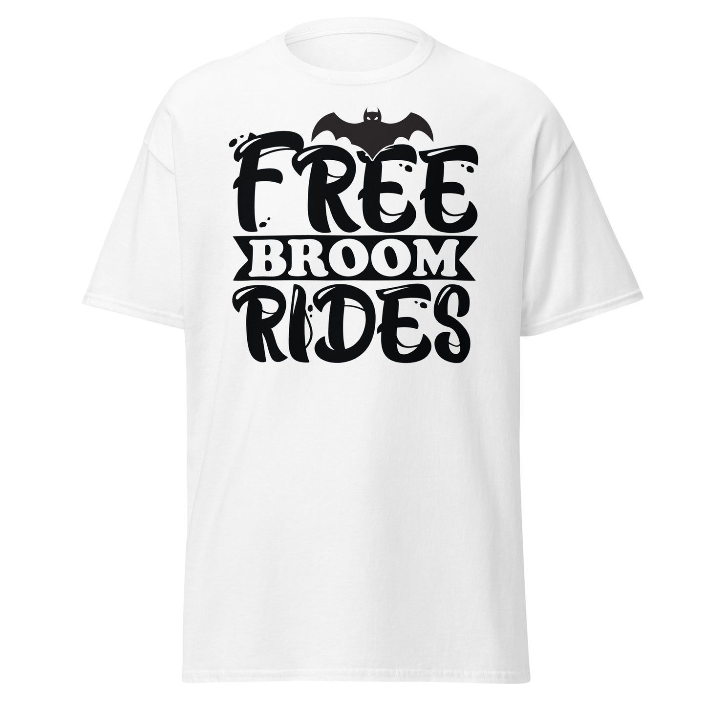 Fly High with Fun. Free Broom Rides T-Shirt - Elevate Your Halloween Spirit