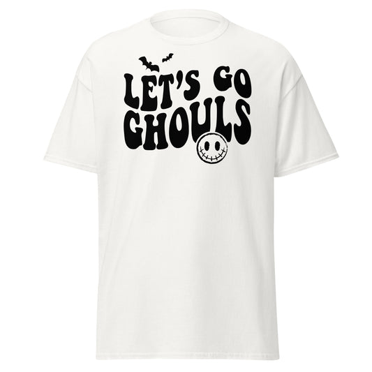 LETS GO GHOULS, camiseta de algodón pesado de estilo suave con diseño de Halloween