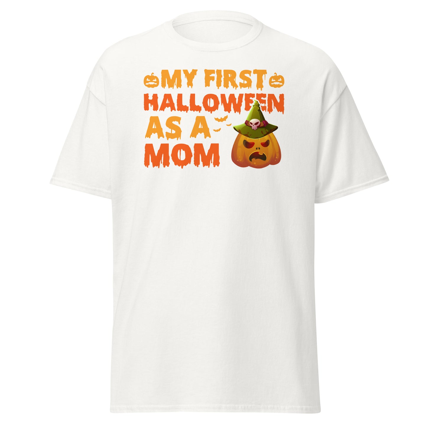 Mein erstes Halloween als Mutter, weiches T-Shirt aus schwerer Baumwolle im Halloween-Design