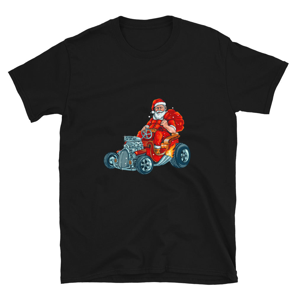 Racing Car Santa Claus Fit Unisex Softstyle T-Shirt