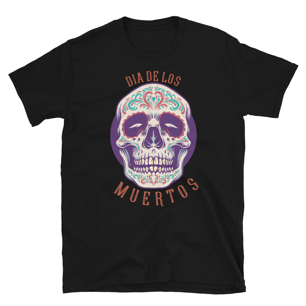 Calavera de azúcar mexicana Dia De Los Muertos Fit Unisex Softstyle Camiseta