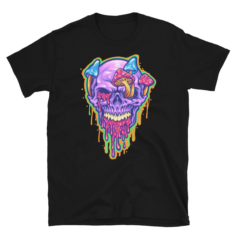 Magic Trippy Skull Mushroom Psychedelic Fit Camiseta unisex de estilo suave