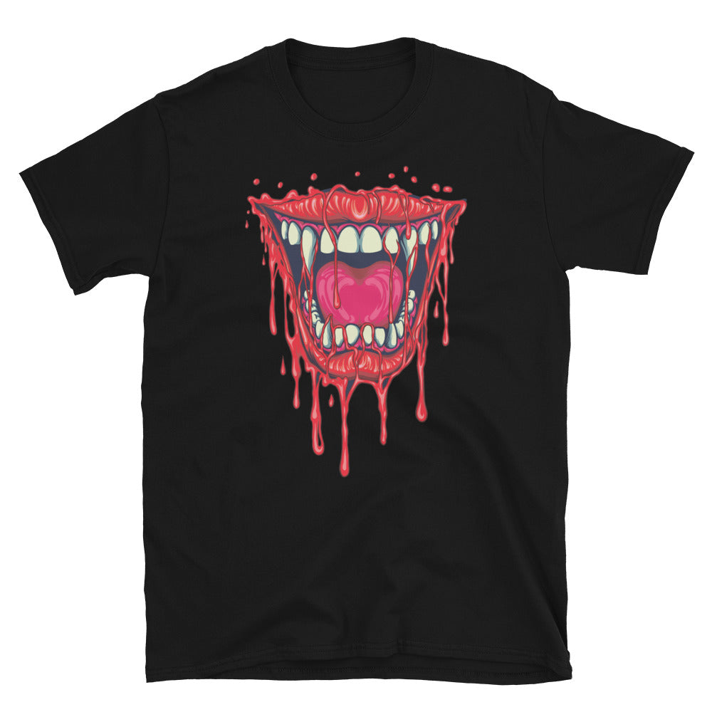 Labios Vampiro Derritiendo Bloody Fit Unisex Softstyle Camiseta