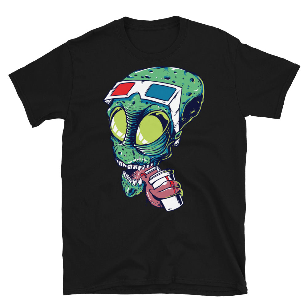 Alien & 3D Glasses - Fit Unisex Softstyle T-Shirt