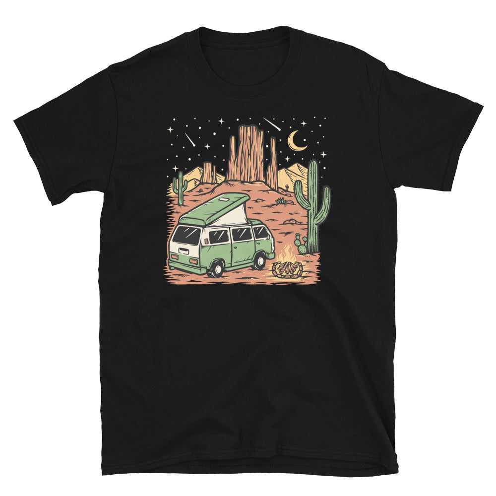 Campervan and Desert at Night - Fit Unisex Softstyle T-Shirt