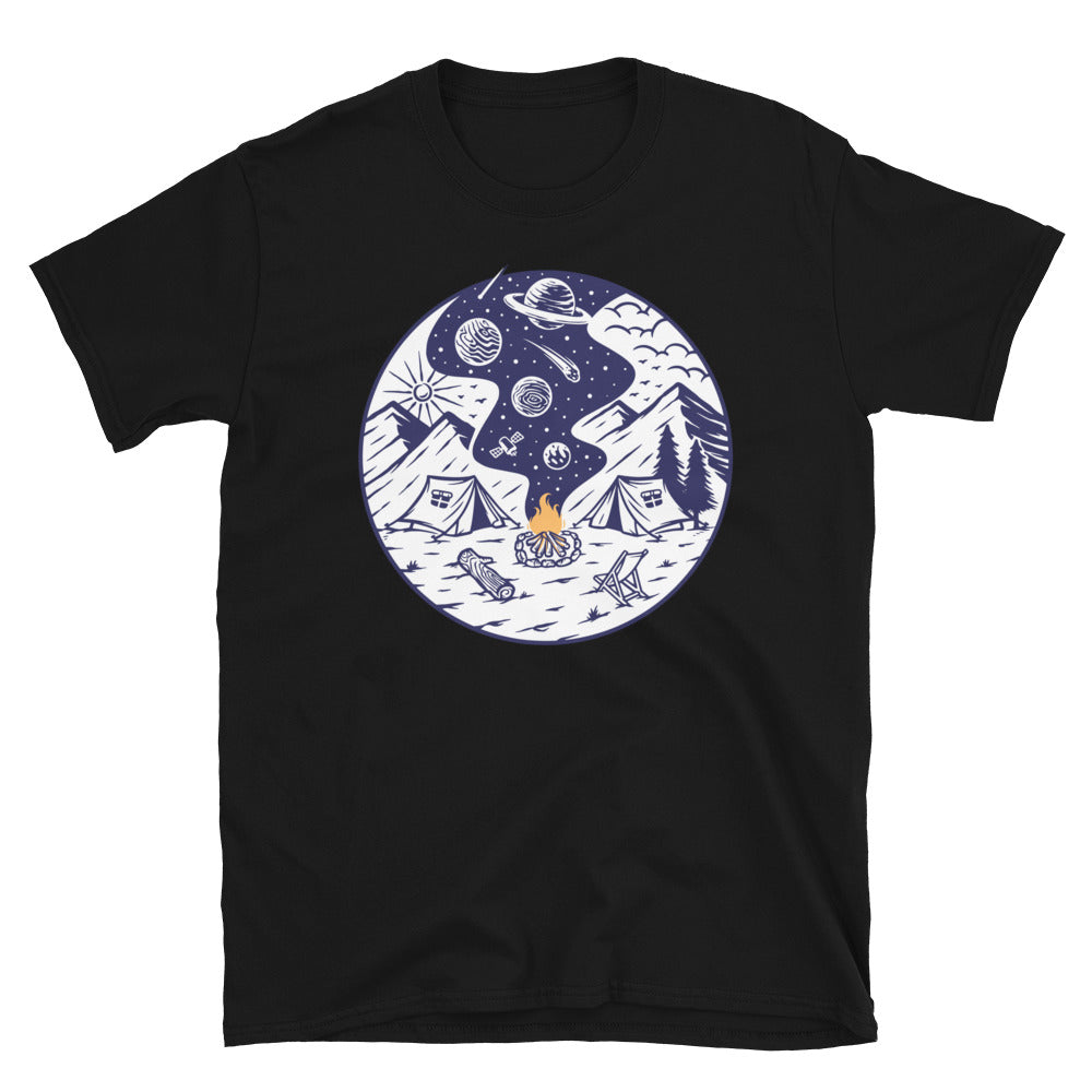 Camping with the Fire of the Universe - Fit Unisex Softstyle T-Shirt