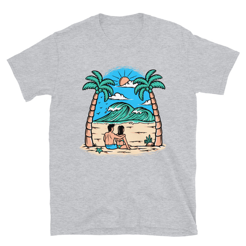 Young Couple on the Beach Fit Unisex Softstyle T-Shirt