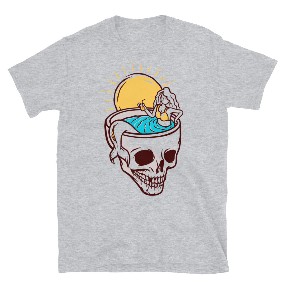 Meerjungfrau chillt im Pool. Fit Unisex Softstyle T-Shirt