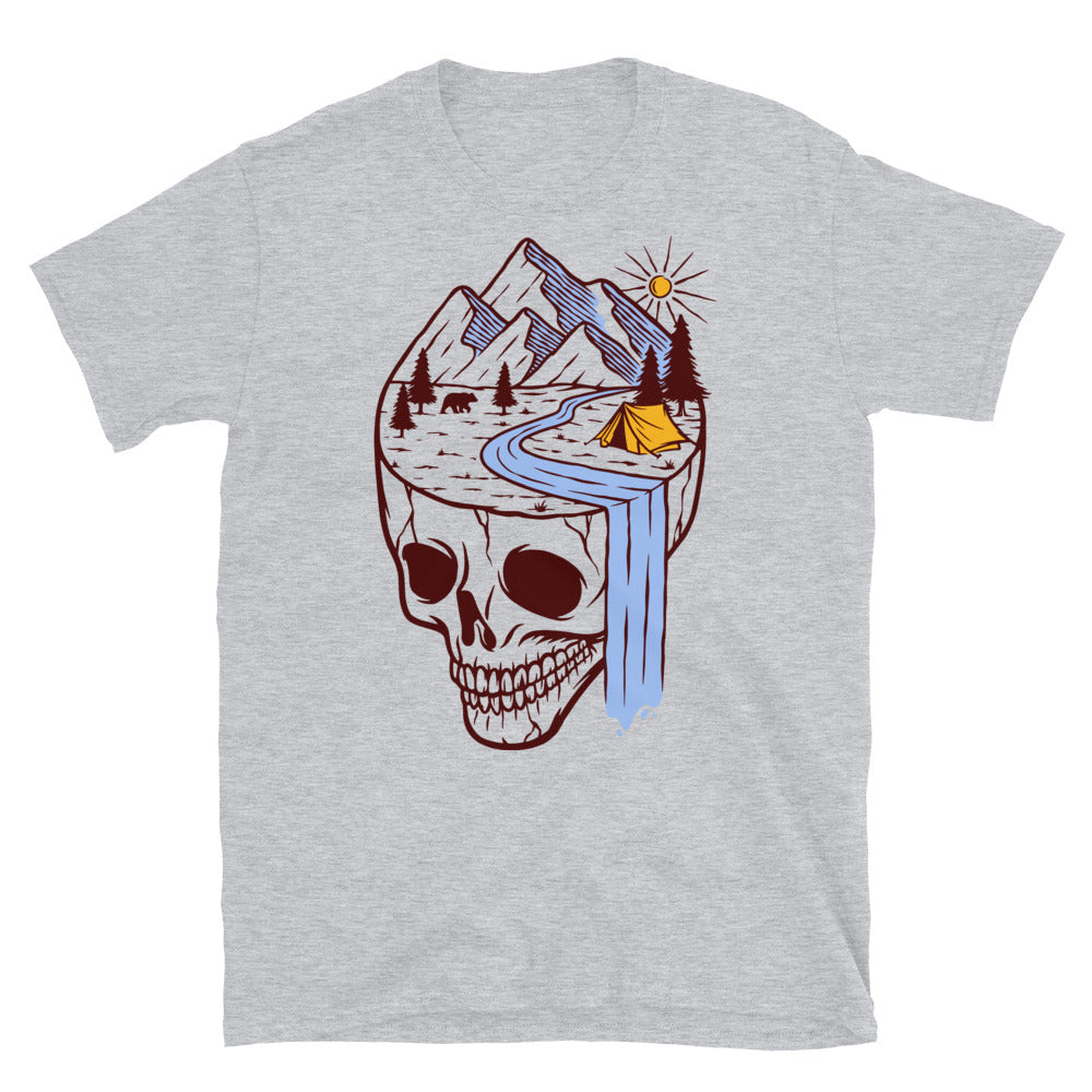 Tierra de calavera misteriosa Fit Unisex Softstyle camiseta