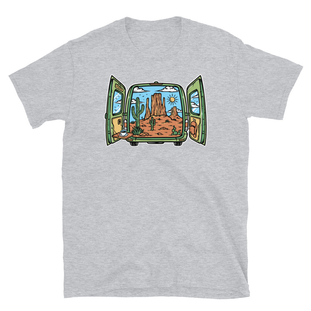 Desert Landscape in the Car - Fit Unisex Softstyle T-Shirt