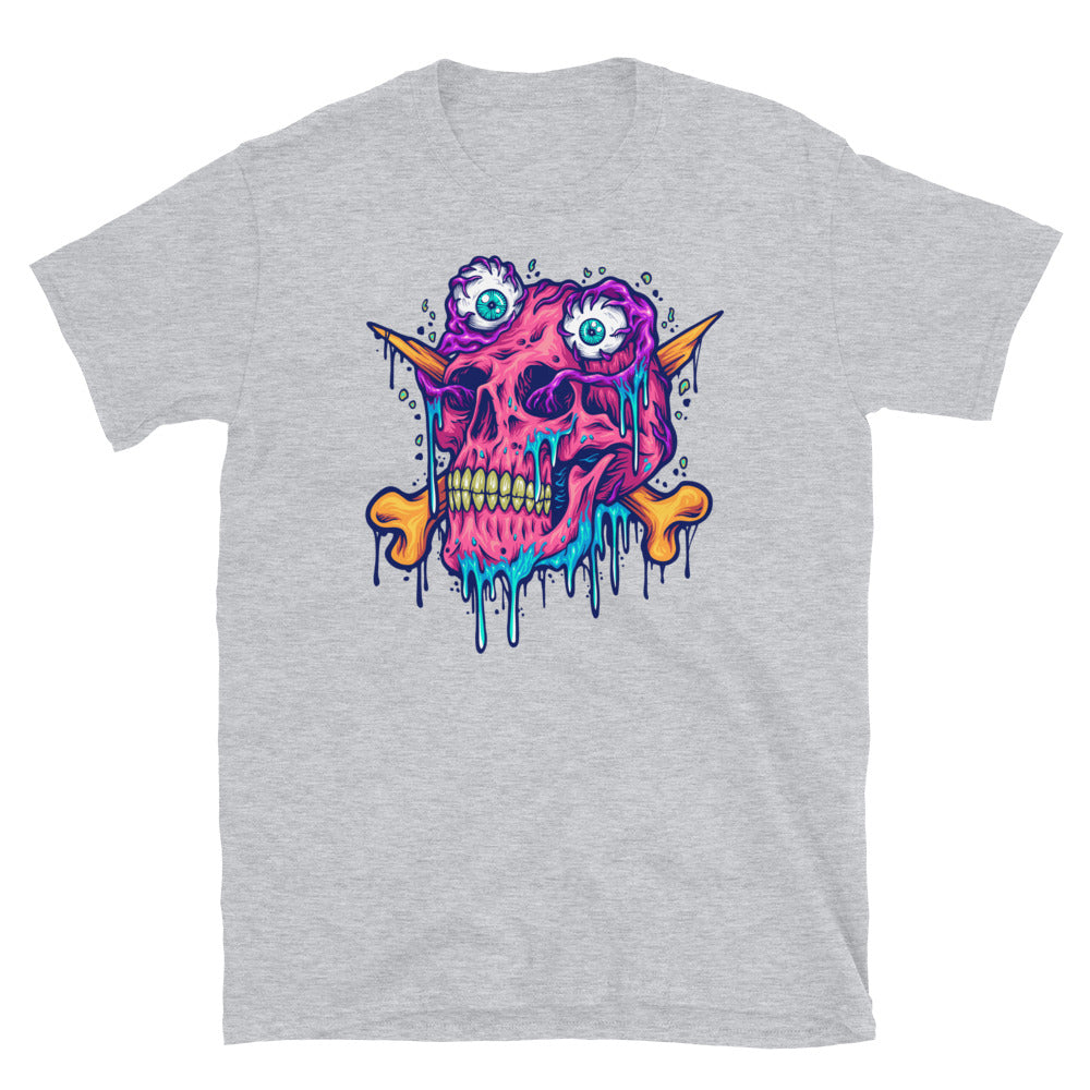 Eyeball Monster Skull Head - Fit Unisex Softstyle T-Shirt