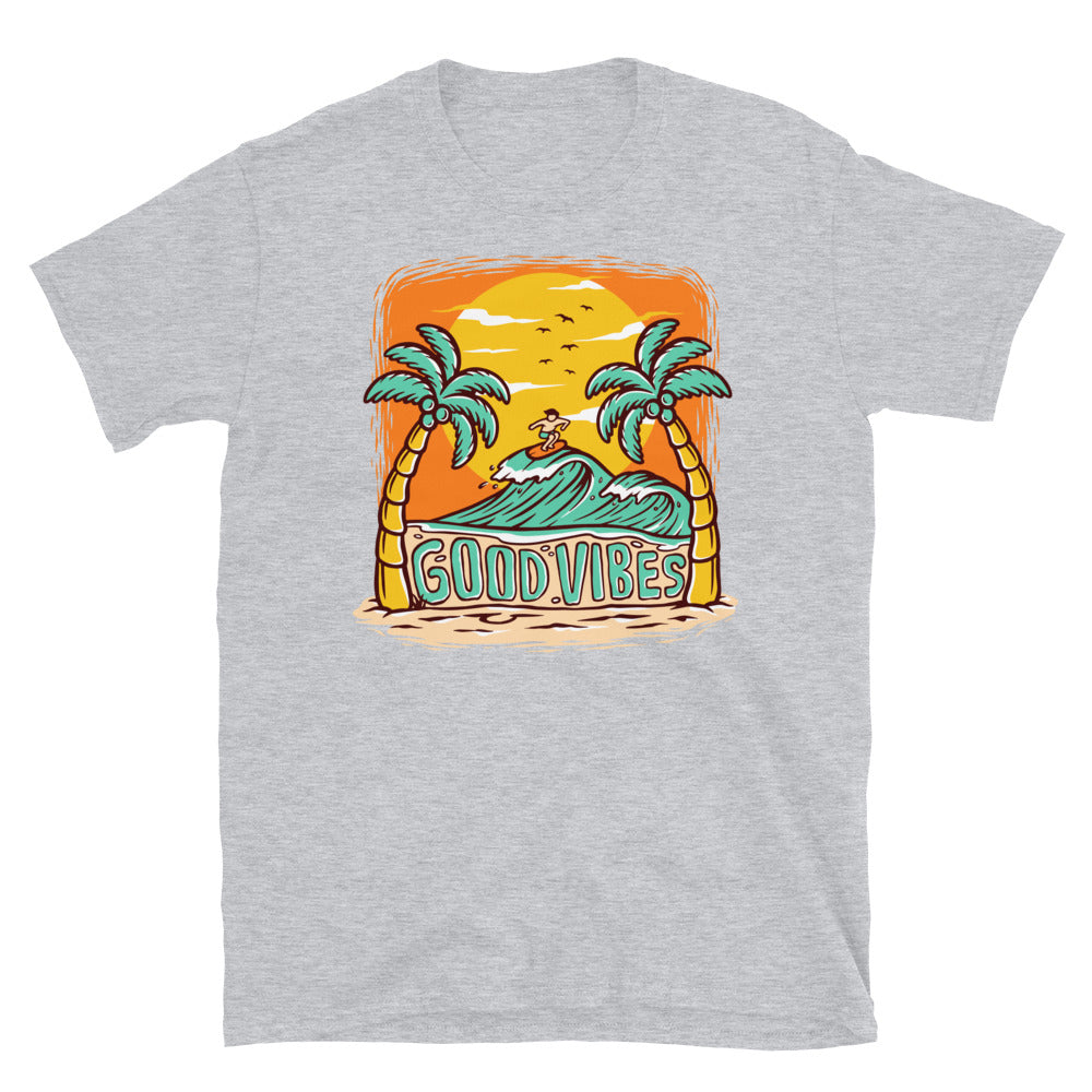 Good Vibes Riding the Waves - Fit Unisex Softstyle T-Shirt