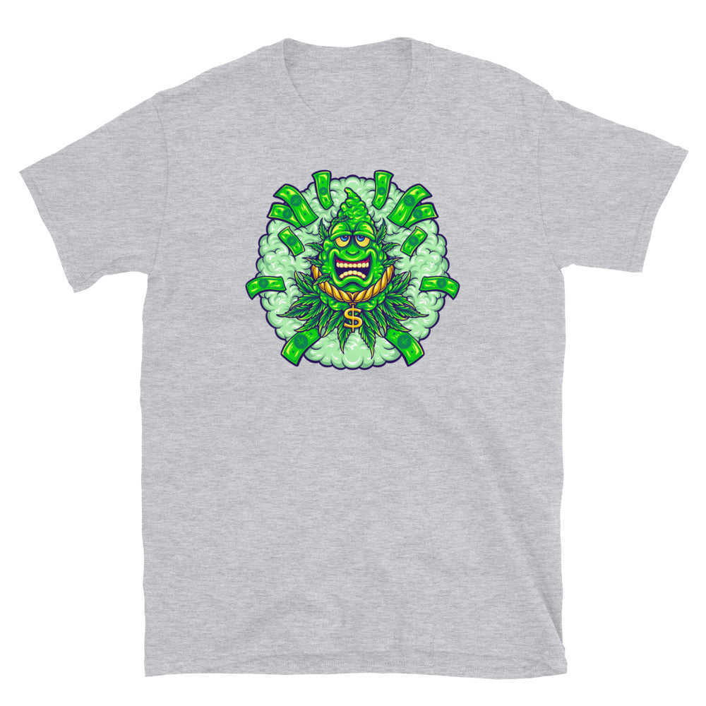 Funky Weed Leaf, Money Cash - Fit Unisex Softstyle T-Shirt