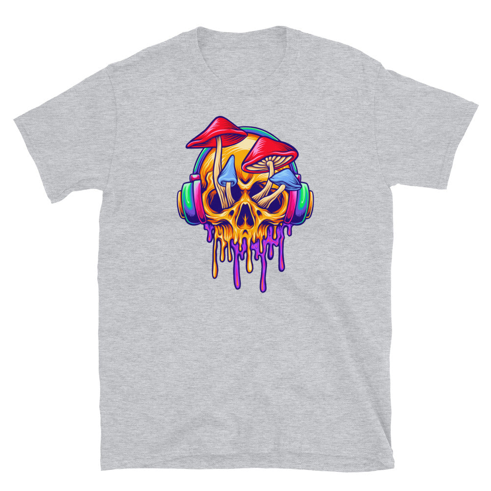 Funky Psychedelic Skull & Mushroom - Fit Unisex Softstyle T-Shirt