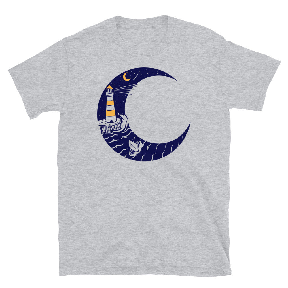 Lighthouse and moon Fit Unisex Softstyle T-Shirt