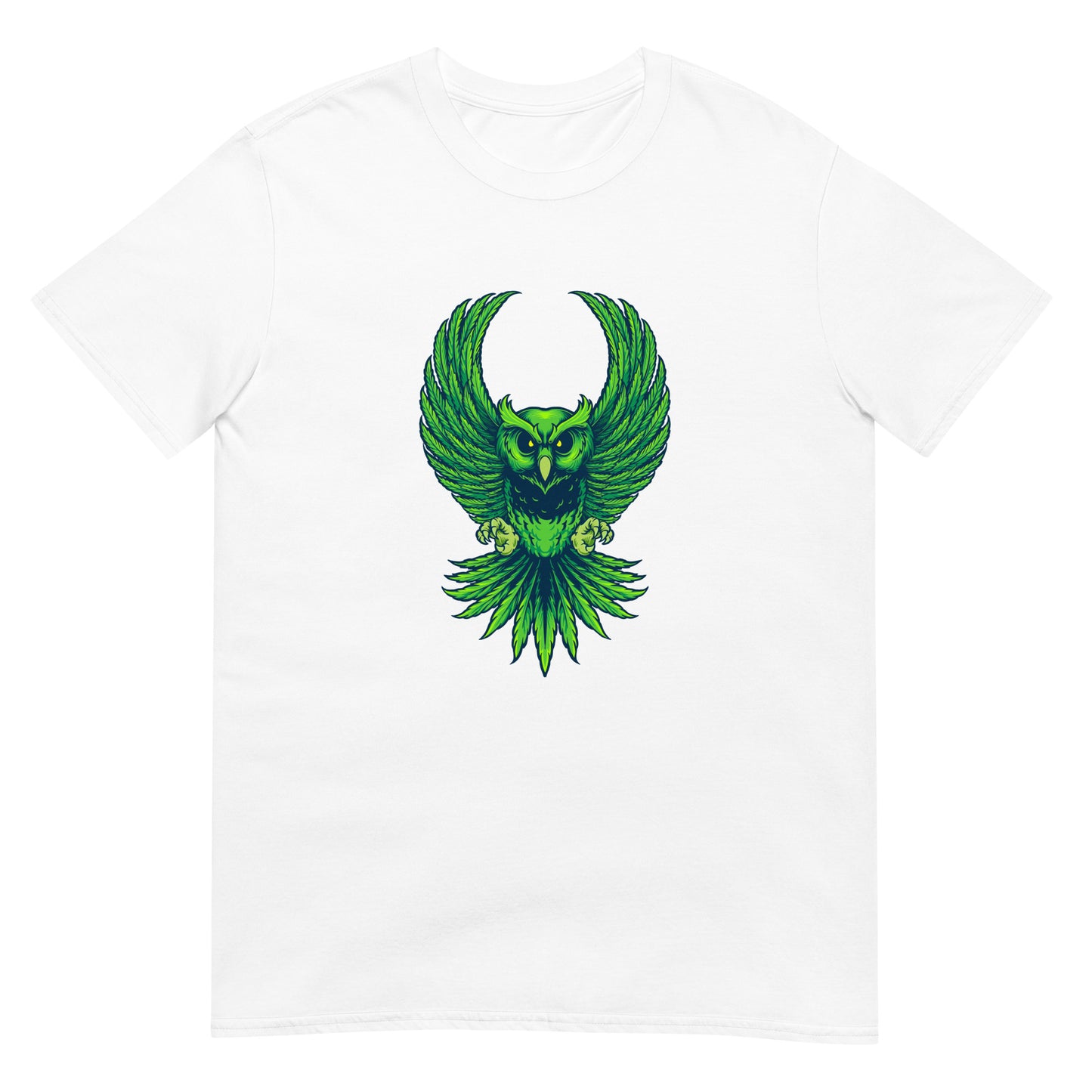 Weed Owl Leaf Cannabis Fit Softstyle T-Shirt