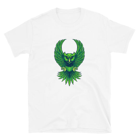 Weed Owl Leaf Cannabis Fit Camiseta unisex de estilo suave