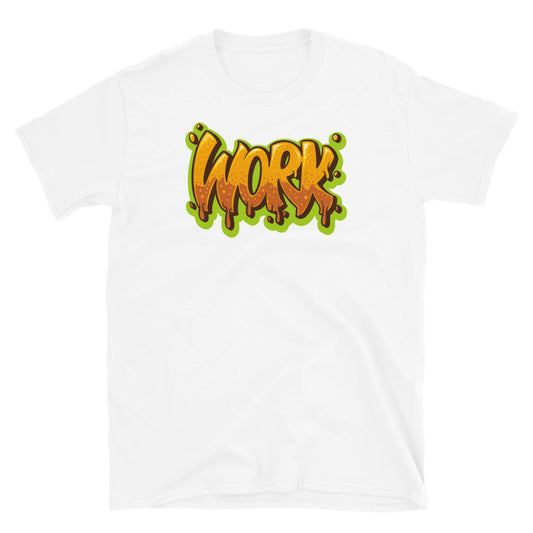 Work Text Hip-Hop-Stil, handgezeichnetes Unisex-Softstyle-T-Shirt