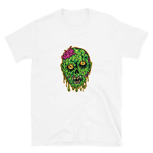 Zombie Head Horror Melting Halloween Fit Unisex Softstyle T-Shirt