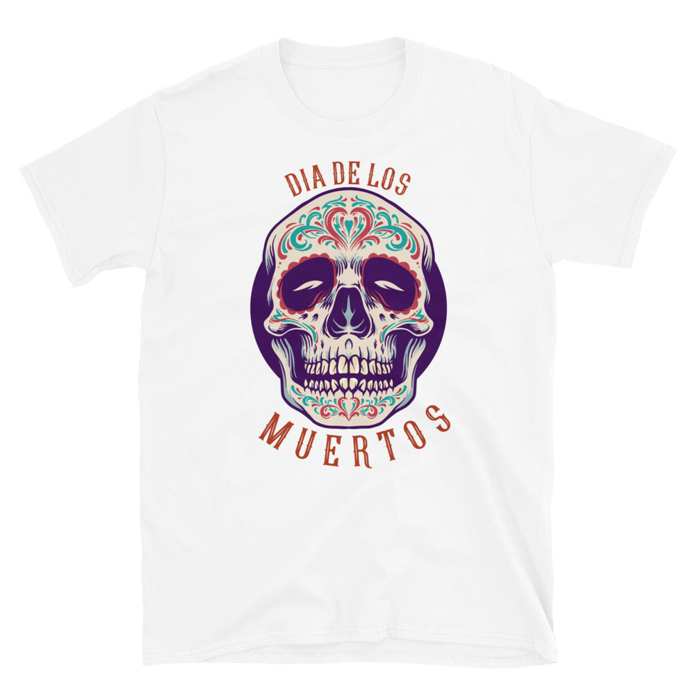 Mexican Sugar skull Dia De Los Muertos Fit Unisex Softstyle T-Shirt