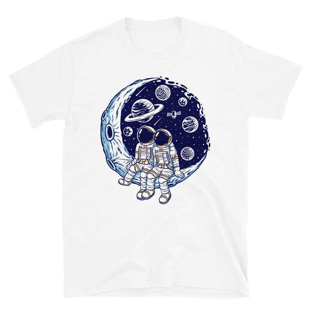 Romantisch auf dem Mond Fit Unisex Softstyle T-Shirt