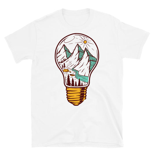 Mountain and bulb Fit Unisex Softstyle T-Shirt