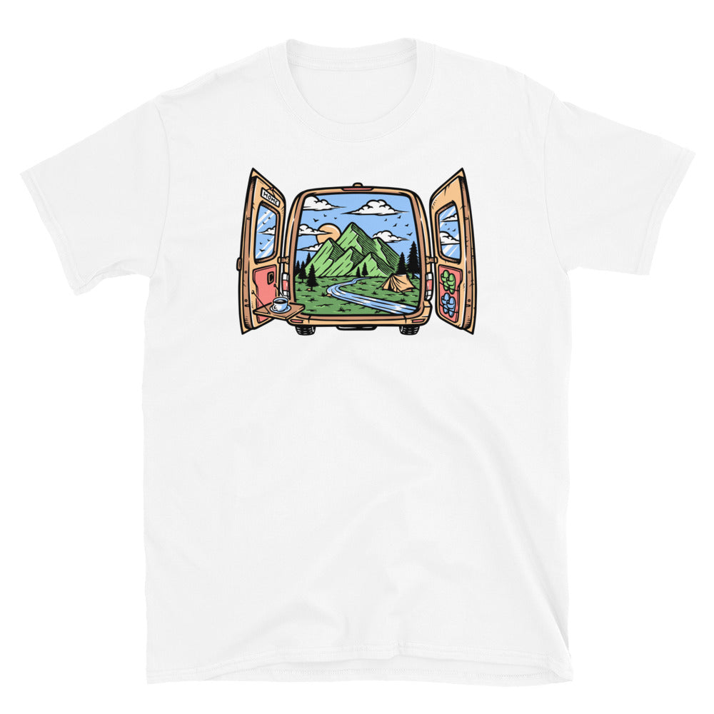 Beautiful Mountain View in the Car - Fit Unisex Softstyle T-Shirt