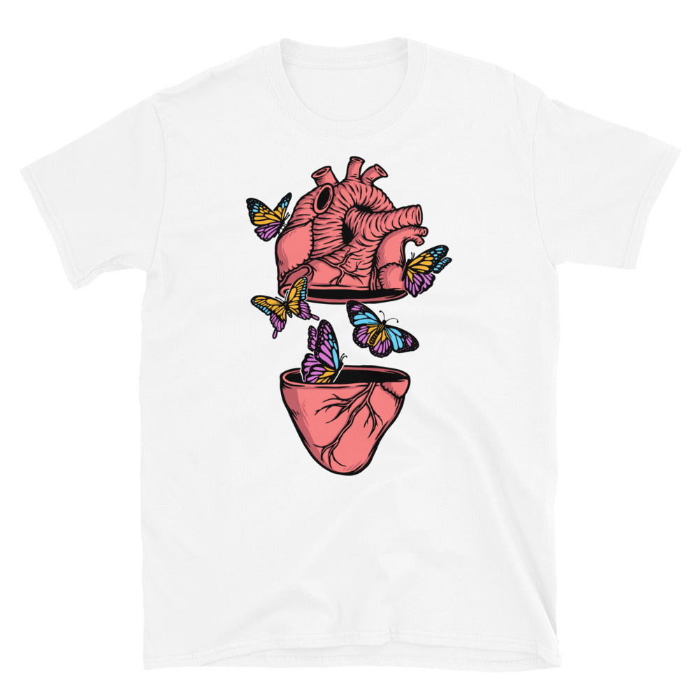 Beautiful Butterflies Fly out of the Heart - Fit Unisex Softstyle T-Shirt