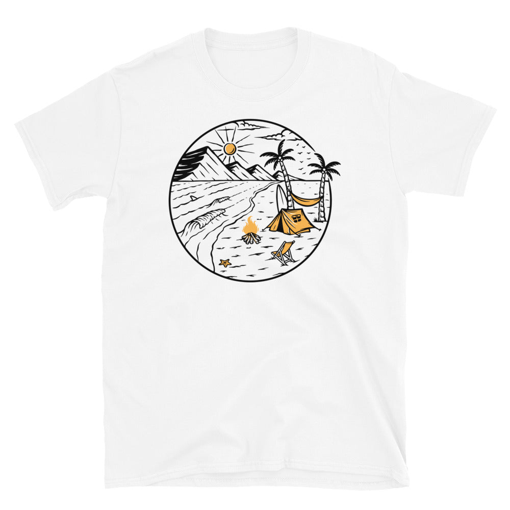 Beach and Mountain Views - Fit Unisex Softstyle T-Shirt