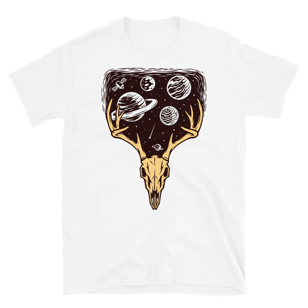 Deer Skull and Galaxy, Universal Creature - Fit Unisex Softstyle T-Shirt