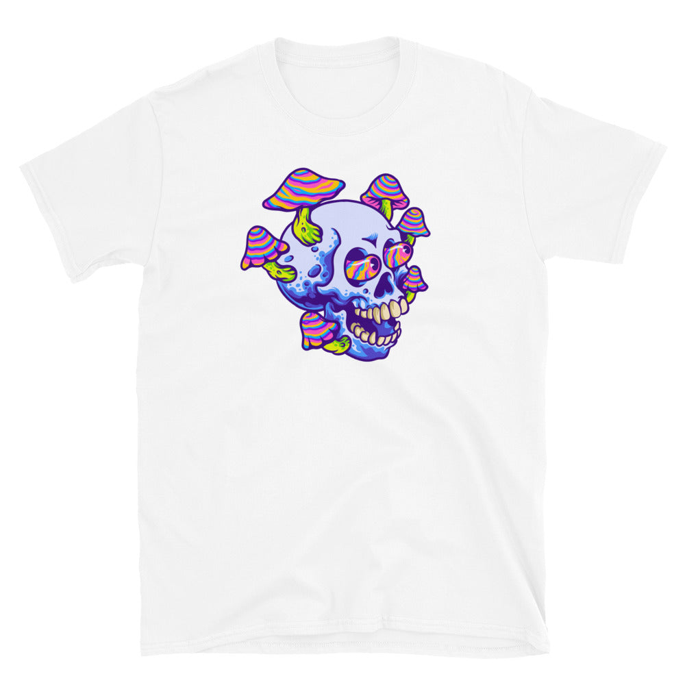 Fungus Trippy Magic Mushroom Skull - Fit Unisex Softstyle T-Shirt