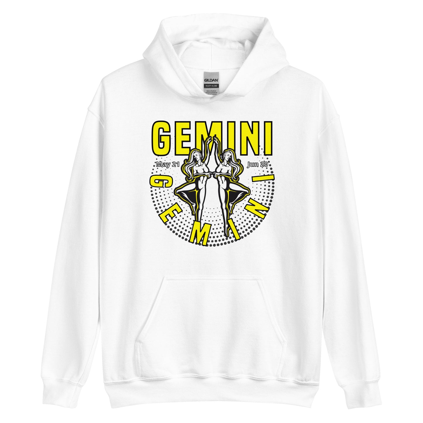 Sudadera con capucha unisex con signo del zodiaco Géminis